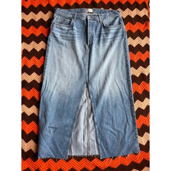Favorite Daughter NWOT The Sunny Low Slung Denim Maxi Skirt sz 33 - Picture 2 of 11